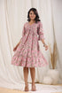 Women Pink Floral Printed Pure Cotton Ethnic Dress